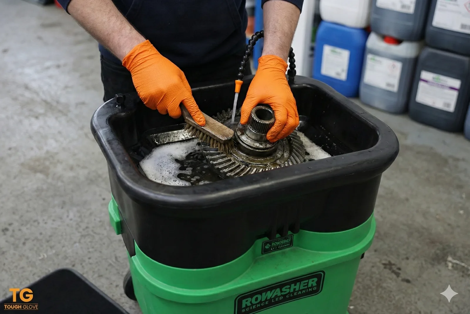 Gator Gripz gloves cleaning industrial components
